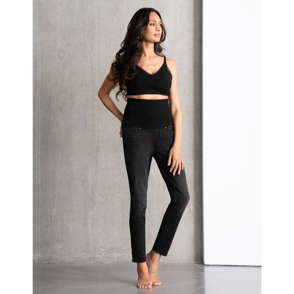 Seraphine ORGANIC Black Slim Leg Post Maternity Shaping Jeans Size 12  NWT - Picture 1 of 9